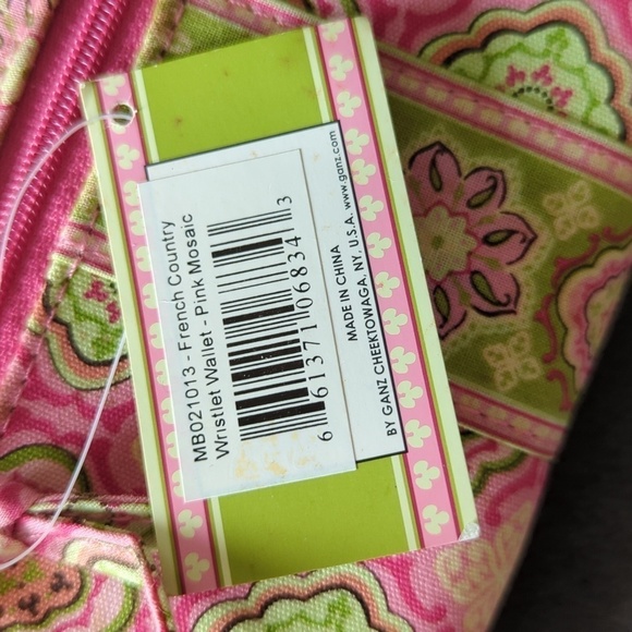 Maggie B Pink Mosaic French Country Wristlet Wallet - Picture 6 of 11
